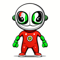 Alien Mascot Vector Illustration for T-shirt Printing and Wall Art
