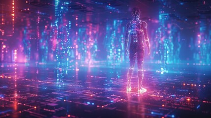 Future cybernetics and human progress through AI holographic displays