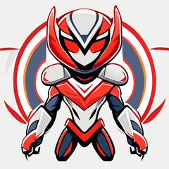 Vector Illustration: Front Facing Alien Character for Sublimation Printing