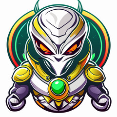 Obraz premium Vector Graphic: Friendly Alien Mascot Design for T-shirt and Wall Art