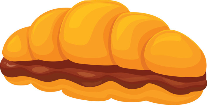 Freshly baked croissant filled with chocolate cream is making your mouth water