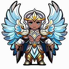 "Heavenly Angel Mascot Concept with Front Pose"