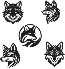 Minimalist Vector Illustrations of an Angry Fox Head for Eye-Catching Logos and Branding