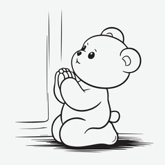 vector illustration of cute cartoon bear