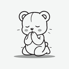 vector illustration of cute cartoon bear