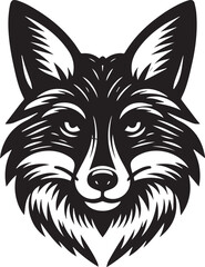 Obraz premium Minimalist Vector Illustrations of an Angry Fox Head for Eye-Catching Logos and Branding