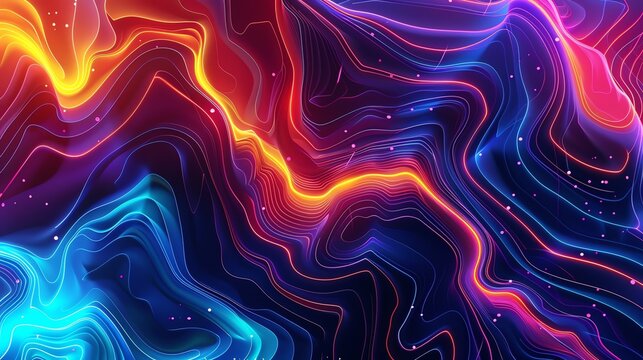 A blend of soft lines and vibrant colors creating an abstract scene