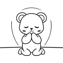 vector illustration of cute cartoon bear