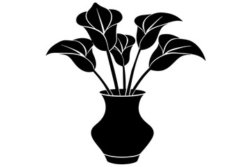 calla lily flower silhouette vector illustration