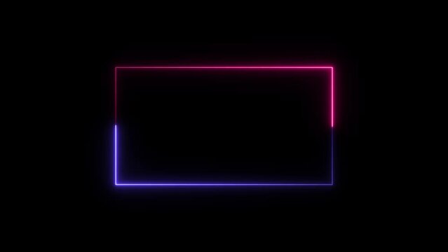 abstract neon shine round,circell icon animation with black background .