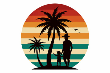 palm tree t-shirt design vector illustration