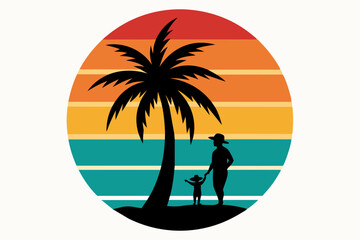 palm tree t-shirt design vector illustration