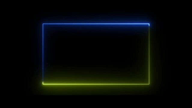 abstract neon shine round,circell icon animation with black background .