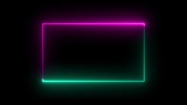 abstract neon shine round,circell icon animation with black background .