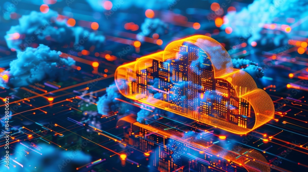 Aufkleber dynamic and striking compositions of cloud security