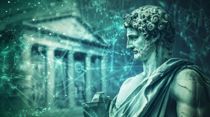 Blurred backdrop encapsulating philosophical concepts of the digital age