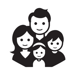 Family Icon Image. Family parent and child together. Vector logo illustration isolated on white