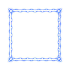 Obraz premium blue square frame wave and neon light