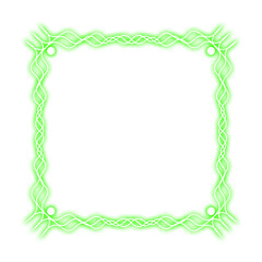 green square frame wave and neon light