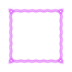 purple square frame wave and neon light