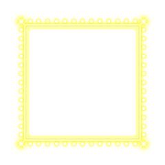 yellow square frame dot and neon light