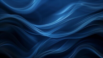 Obraz premium Abstract dark blue background with wavy lines and smooth curves.
