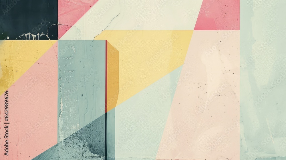 Aufkleber minimalistic abstract picture of geometry pattern with pastel color. geometric pattern design with v