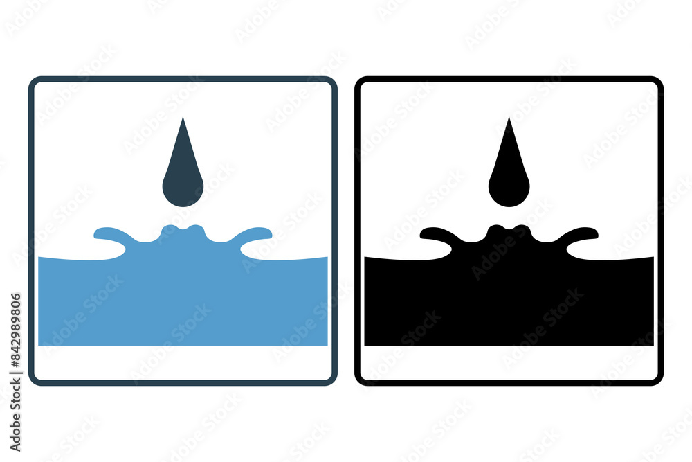 Poster raindrop icon. icon related to weather. suitable for web site, app, user interfaces, printable etc. 