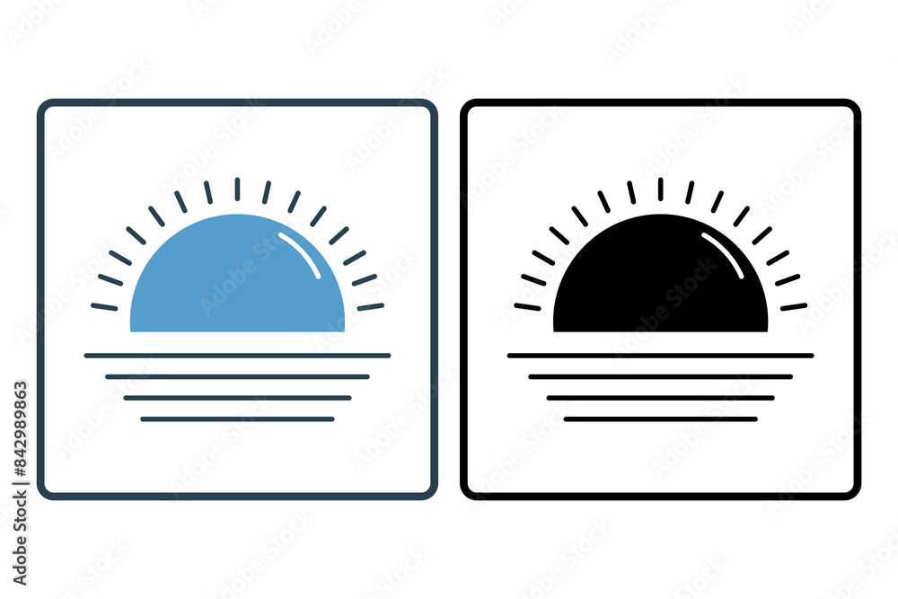 Poster sun icon. icon related to weather. suitable for web site, app, user interfaces, printable etc. solid