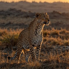 Obraz premium leopard running on the island