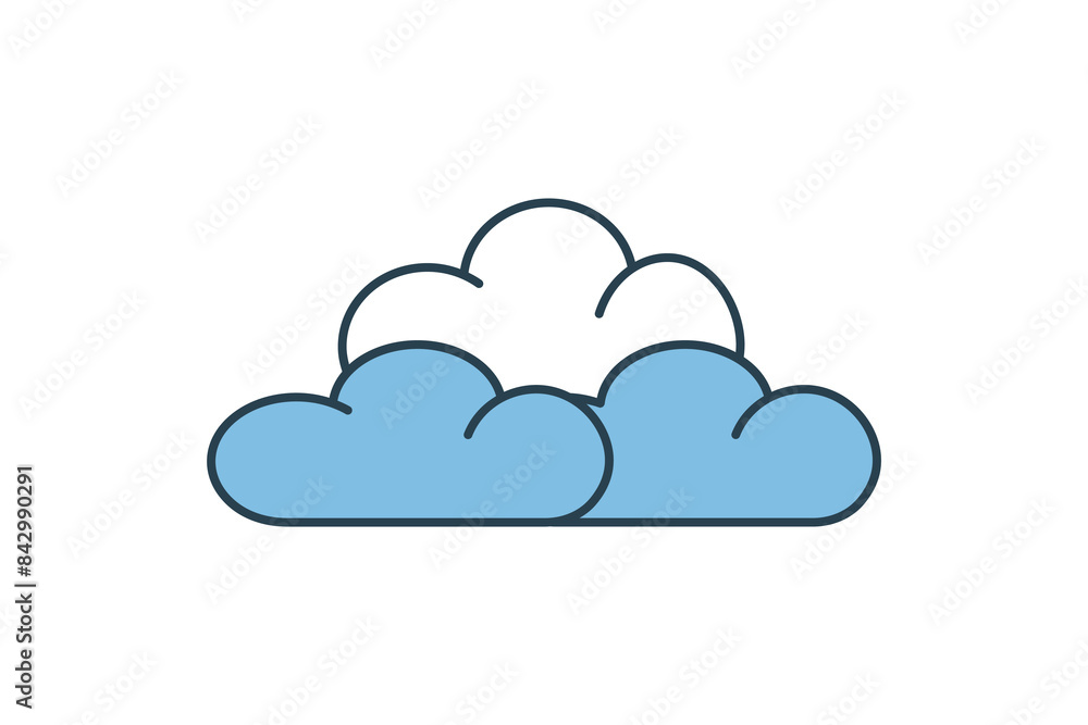 Poster cloud icon. icon related to weather. suitable for web site, app, user interfaces, printable etc. fla