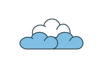 Cloud icon. icon related to weather. suitable for web site, app, user interfaces, printable etc. flat line icon style. simple vector design editable
