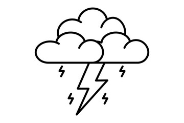 Thunderstorm icon. icon related to weather. suitable for web site, app, user interfaces, printable etc. line icon style. simple vector design editable