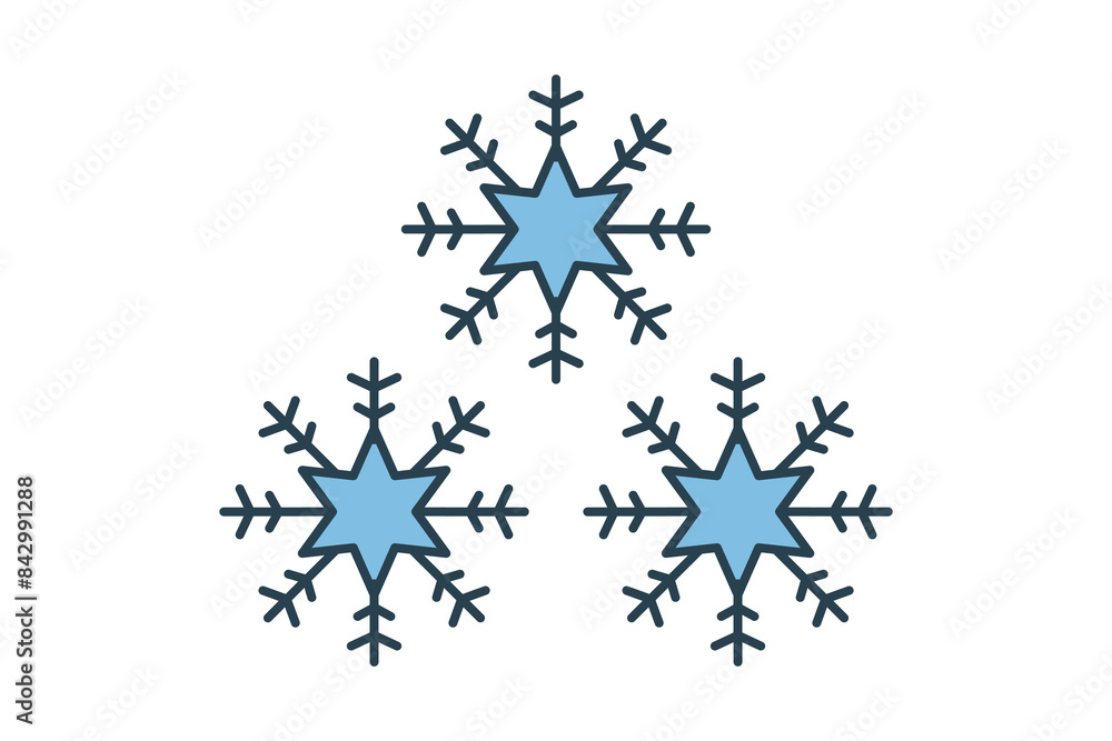 Poster snowflake icon. icon related to weather. suitable for web site, app, user interfaces, printable etc.