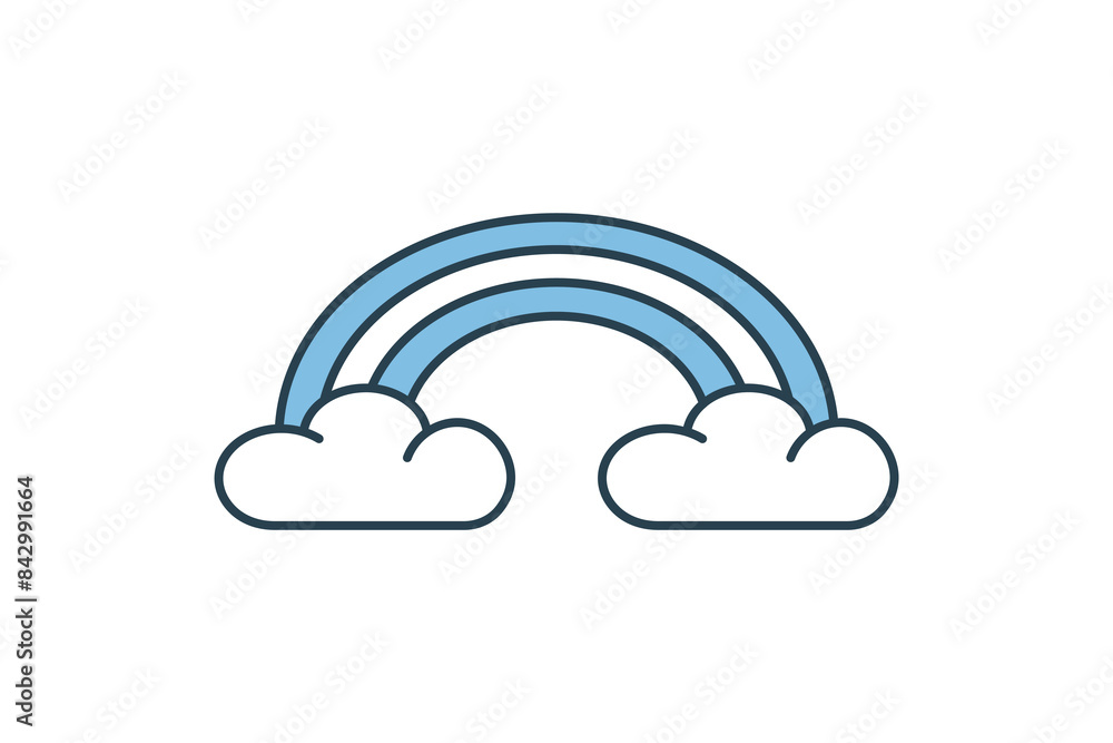 Poster rainbow icon. icon related to weather. suitable for web site, app, user interfaces, printable etc. f
