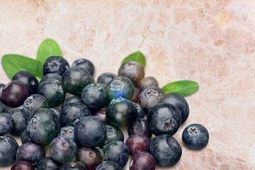 ripe sweet tasty blueberry on the desk