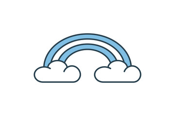 Rainbow icon. icon related to weather. suitable for web site, app, user interfaces, printable etc. flat line icon style. simple vector design editable