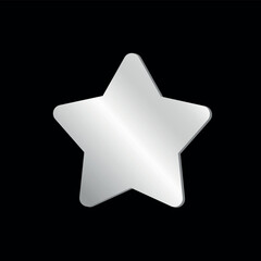 silver star on black background, premium style