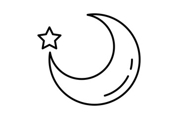 Moon icon. icon related to weather. suitable for web site, app, user interfaces, printable etc. line icon style. simple vector design editable