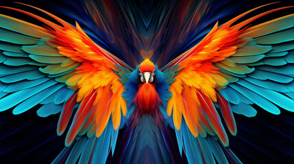 Obraz premium Macaws Abstract Image Pattern Background, Texture, Wallpaper, Background, Cell Phone Cover and Screen, Smartphone, Computer, Laptop, 16:9 Format - PNG