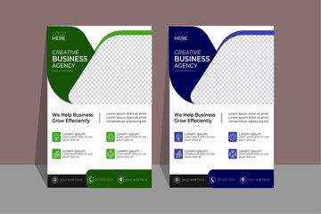 a bundle of 2 templates of a4 flyer, Corporate business flyer template design, marketing, business proposal,perfect for creative professional business.Abstract Colorful vector template.