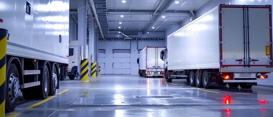 Cold chain represented by refrigerated trucks and storage units ensuring the safe transport of perishable goods