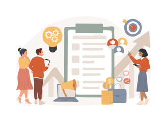 Business plan isolated concept vector illustration.