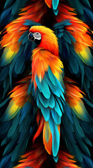 Obraz premium Macaws Abstract Image Pattern Background, Texture, Wallpaper, Background, Cell Phone Cover and Screen, Smartphone, Computer, Laptop, 9:16 Format - PNG