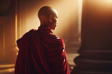 buddhist monk in temple