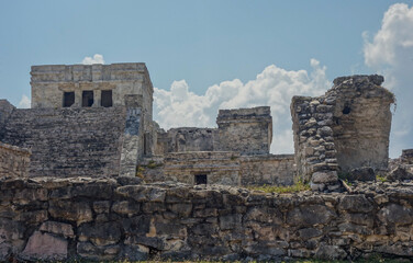 Tulum ruins archaeological site. Ancient Mayan Ruins in Riviera Maya, Mexico