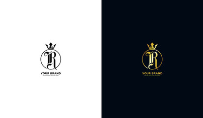 R king logo. Letter r icon, king. Graphic vector illustration design