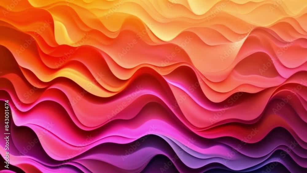 Poster a close-up image of an abstract wavy background with a gradient mesh design in shades of orange, red