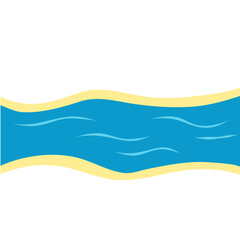 Flowing river top view