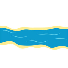 Flowing river top view